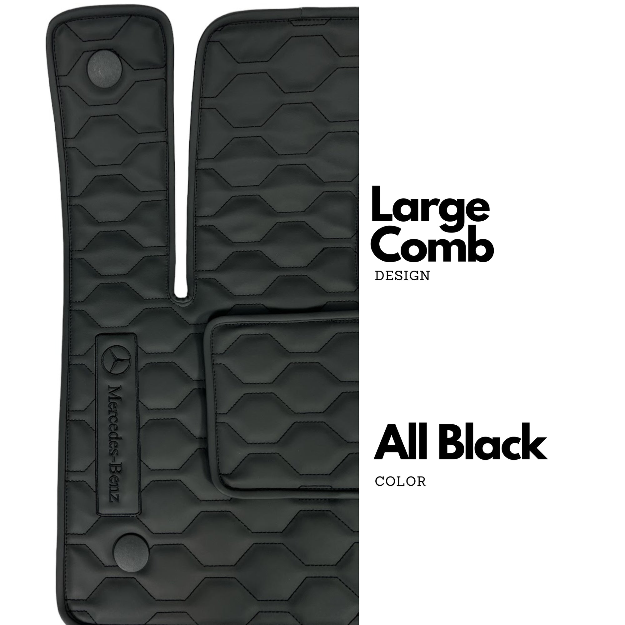 Handmade Genuine Custom Mercedes Benz Leather Floor Mats for Cars - 4 Pieces Set - Waterproof - Extra Durable