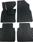 Black Leather Jaguar Floor Mats Custom Design Waves