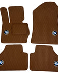 BMW 3 Series Leather Floor Mats - Handmade Genuine Custom - 4 Pieces Set - Waterproof - Extra Durable