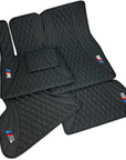 BMW 3 Series Leather Floor Mats - Handmade Genuine Custom - 4 Pieces Set - Waterproof - Extra Durable