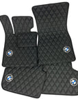 BMW 3 Series Leather Floor Mats - Handmade Genuine Custom - 4 Pieces Set - Waterproof - Extra Durable