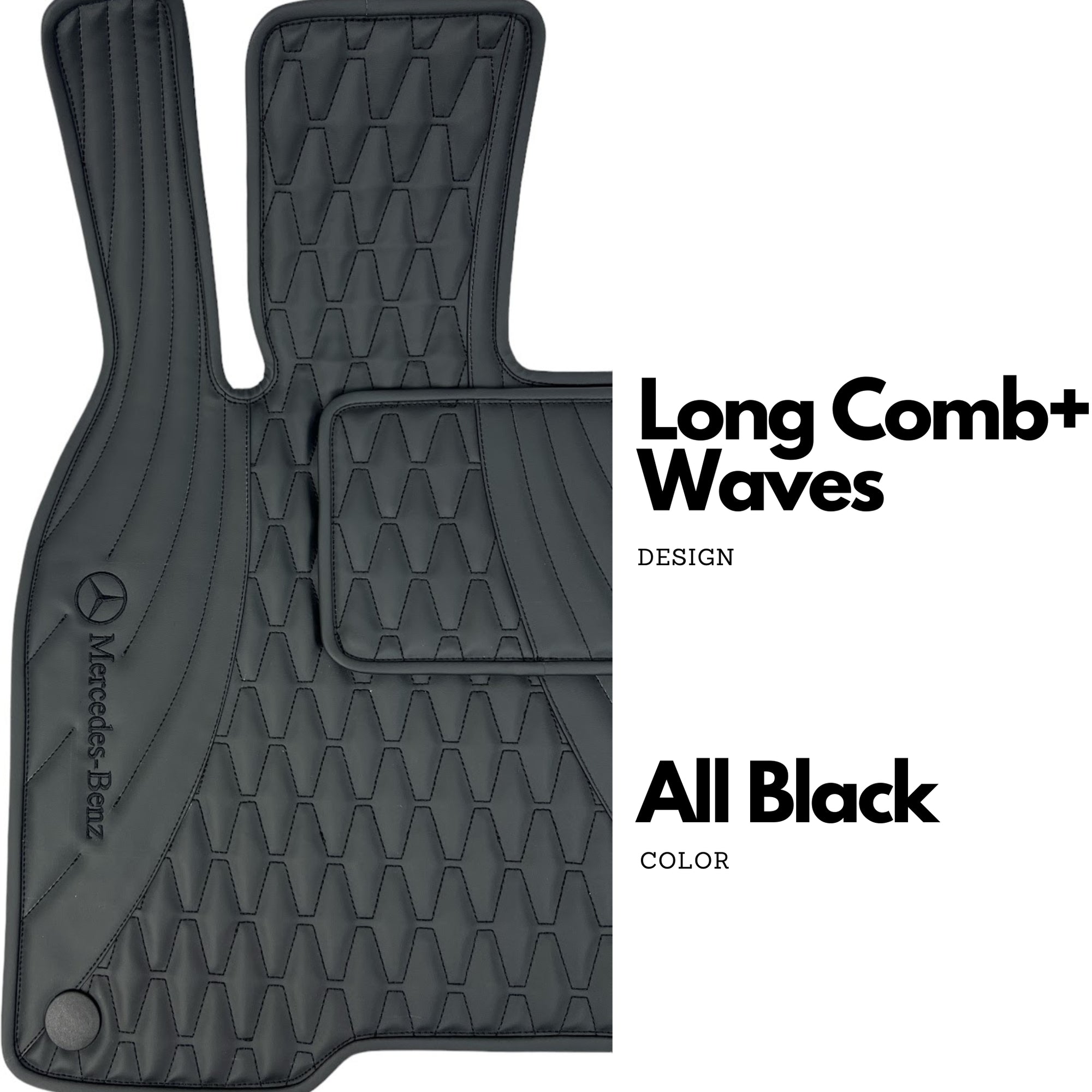 Handmade Genuine Custom Mercedes Benz Leather Floor Mats for Cars - 4 Pieces Set - Waterproof - Extra Durable