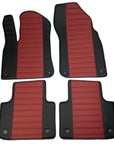 Floor Mats For Porsche Cayenne - Classic Design - Black With Dusty Red