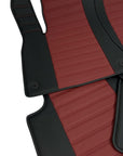 Floor Mats For Porsche Cayenne - Classic Design - Black With Dusty Red