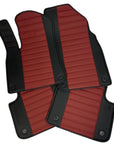 Floor Mats For Porsche Cayenne - Classic Design - Black With Dusty Red