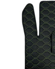 Floor Mats For Porsche Cayenne - Large Comb Stiching Design - Black With Acid Green