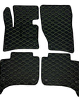 Floor Mats For Porsche Cayenne - Large Comb Stiching Design - Black With Acid Green