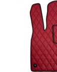 Floor Mats For Porsche Cayenne - Diamond Stitching - Red With Black Thread and Piping