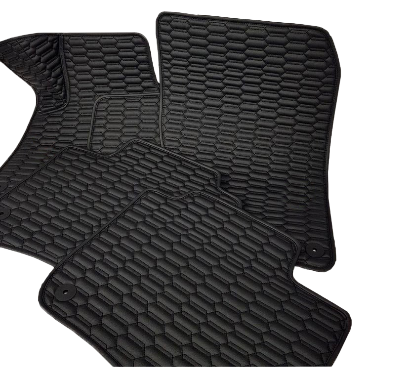 Black Tesla Model X Leather Floor Mat