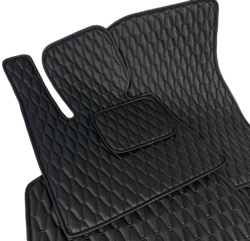Black Tesla Model X Leather Floor Mat