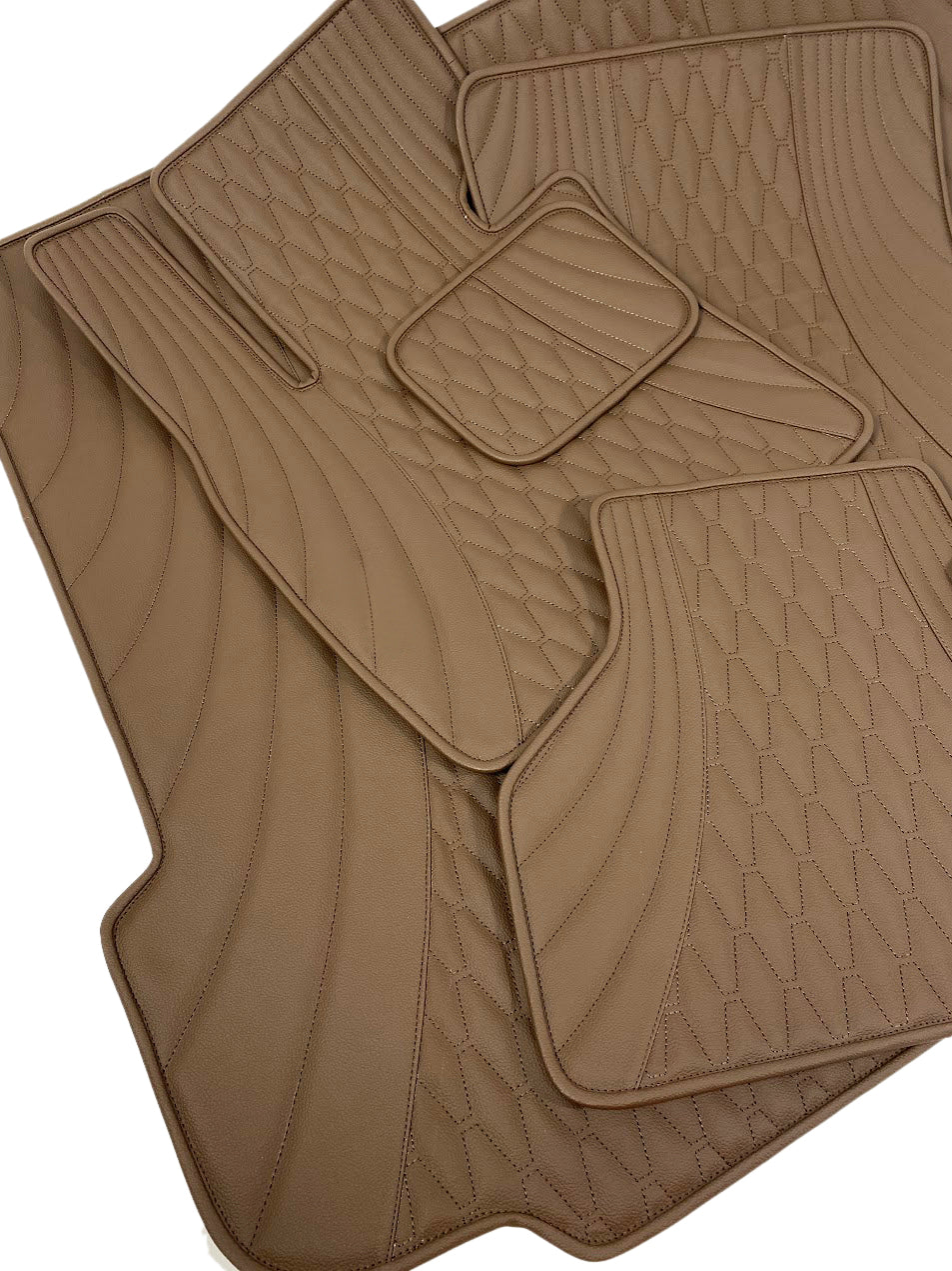 Brown Tesla Model X Leather Floor Mat