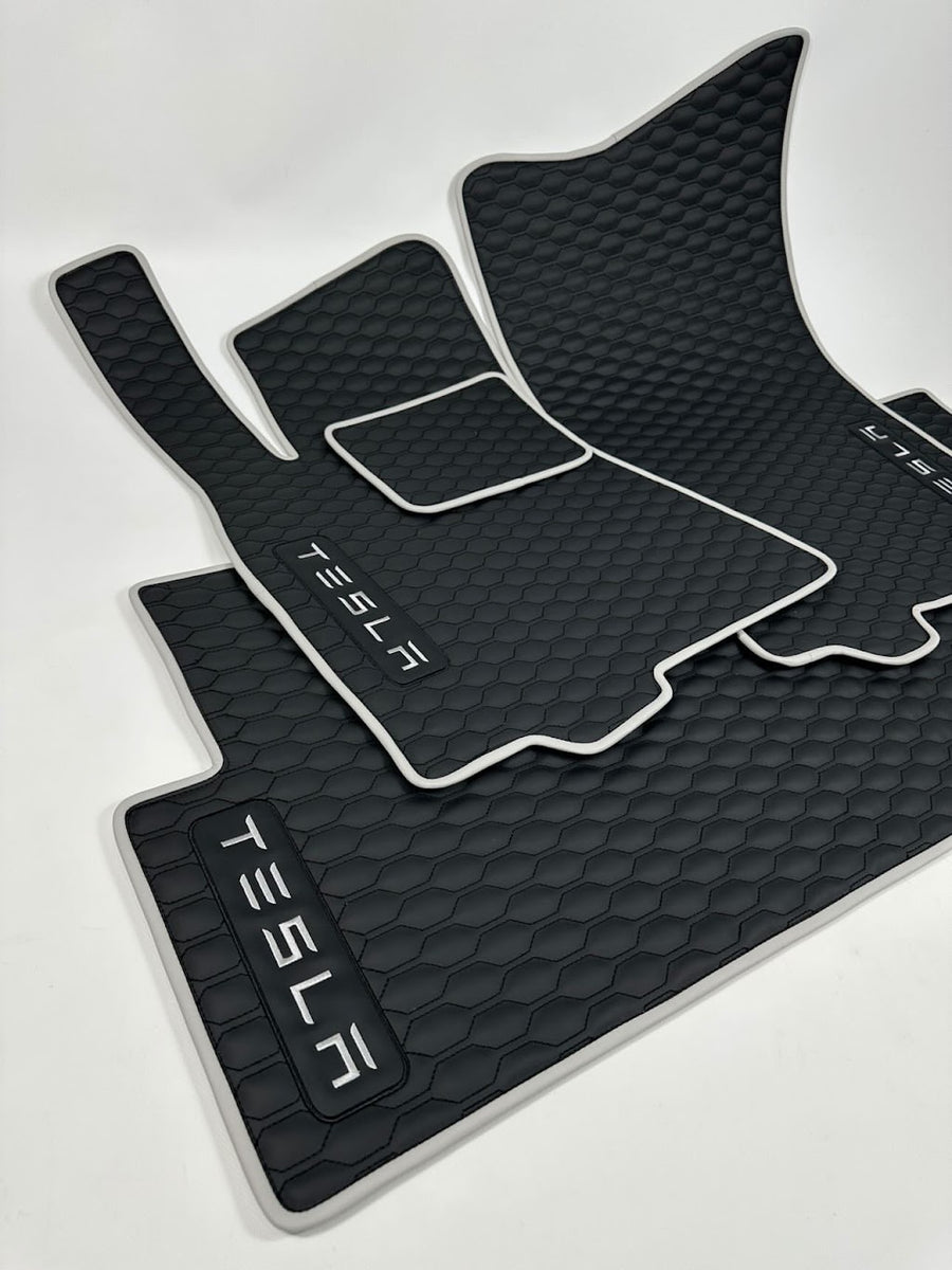 Custom Leather Tesla Floor Mats - Handmade