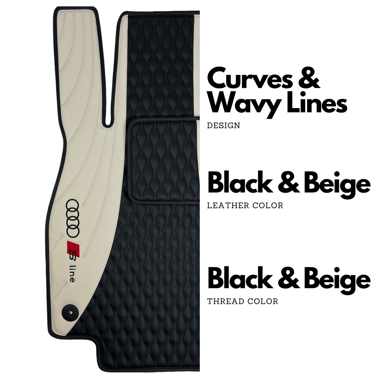 Custom Third Row Car Mat – PU Leather With Logo, All-Weather, Black (Extra Price Listing)