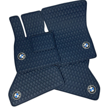 BMW 3 Series Leather Floor Mats - Handmade Genuine Custom - 4 Pieces Set - Waterproof - Extra Durable