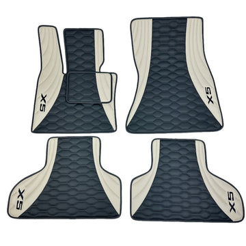 Custom Premium Leather BMW X5 Floor Mats – For 2025 and Earlier Models - 4 Pieces Set - Waterproof - Extra Durable