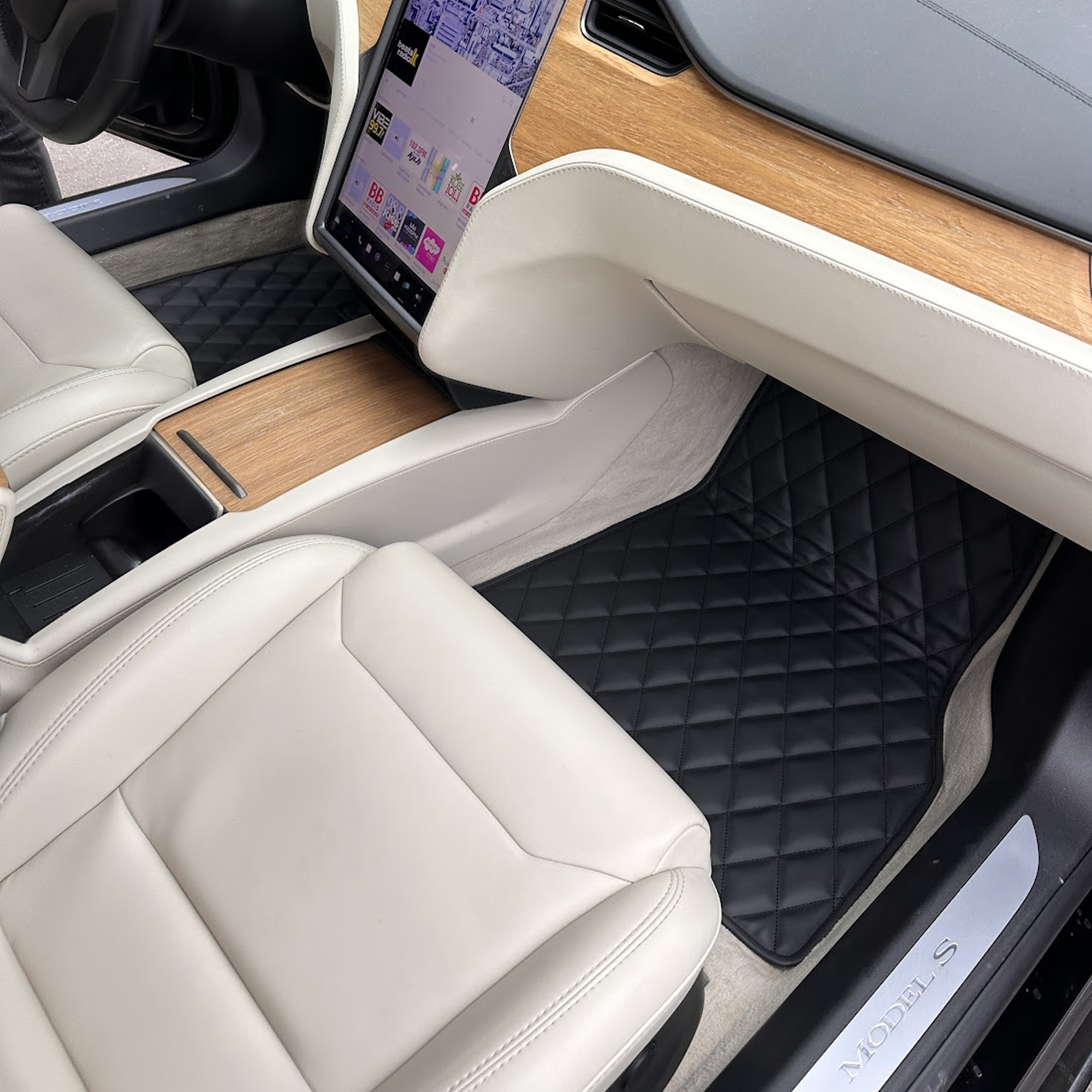Custom Leather Tesla Floor Mats - Handmade