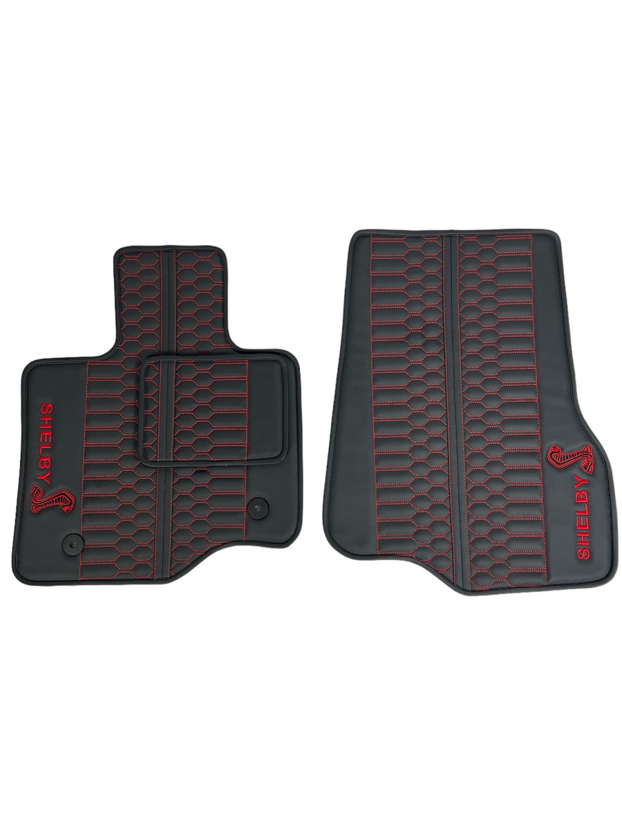 Handmade Luxury Custom Leather Ford F150 Floor Mats - 3 Pieces Set - Waterproof - Extra Durable