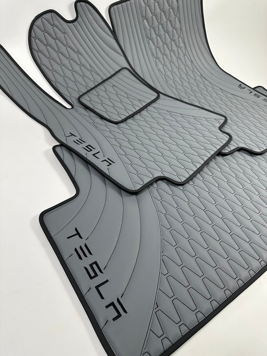 Custom Leather Tesla Floor Mats - Handmade