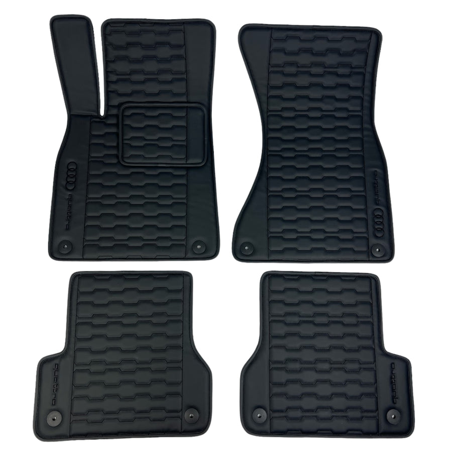 Custom Leather Floor Mats For Cars - Set of 4 Mats - Waterproof - Year-Round Usage