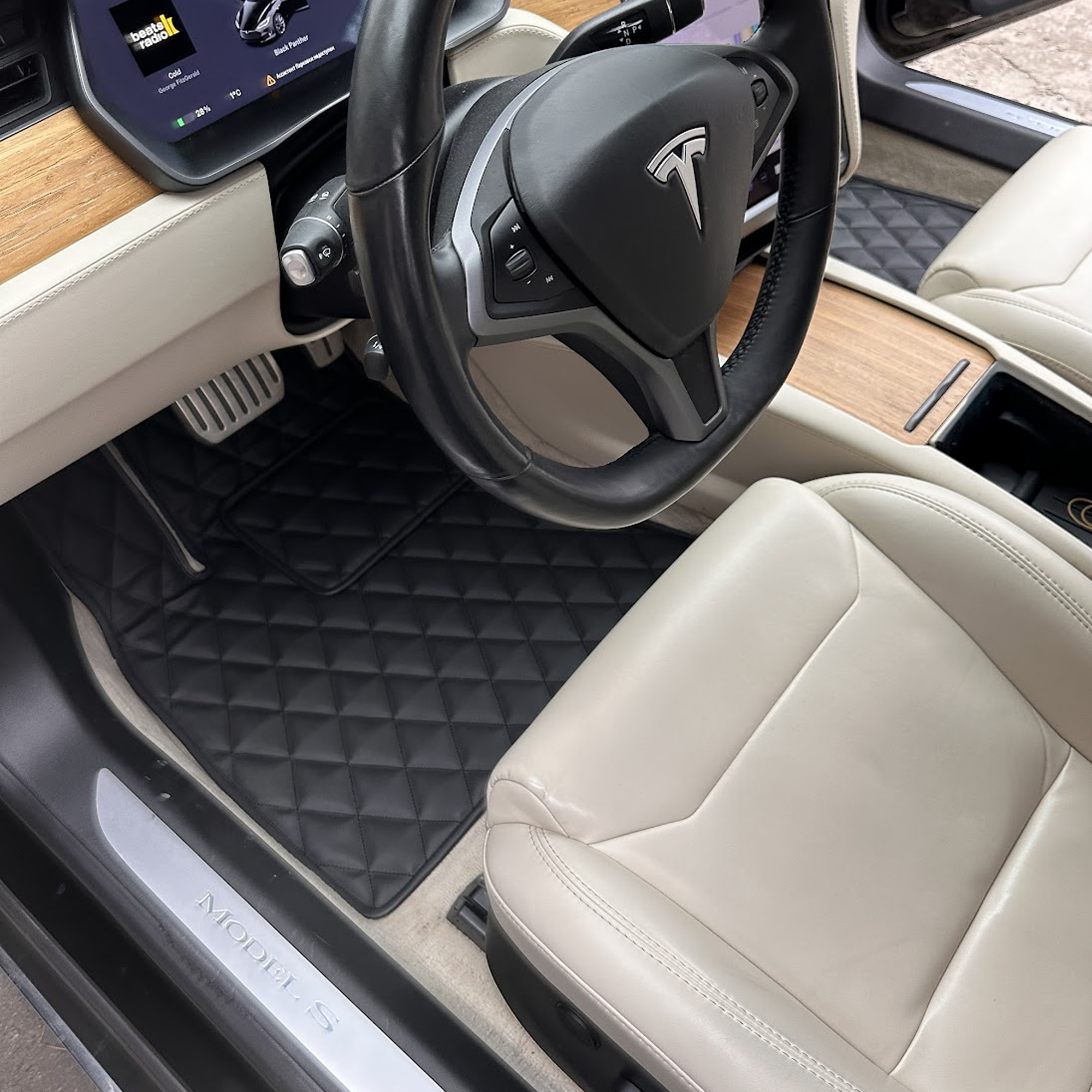Custom Leather Tesla Floor Mats - Handmade