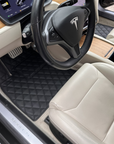 Custom Leather Tesla Floor Mats - Handmade