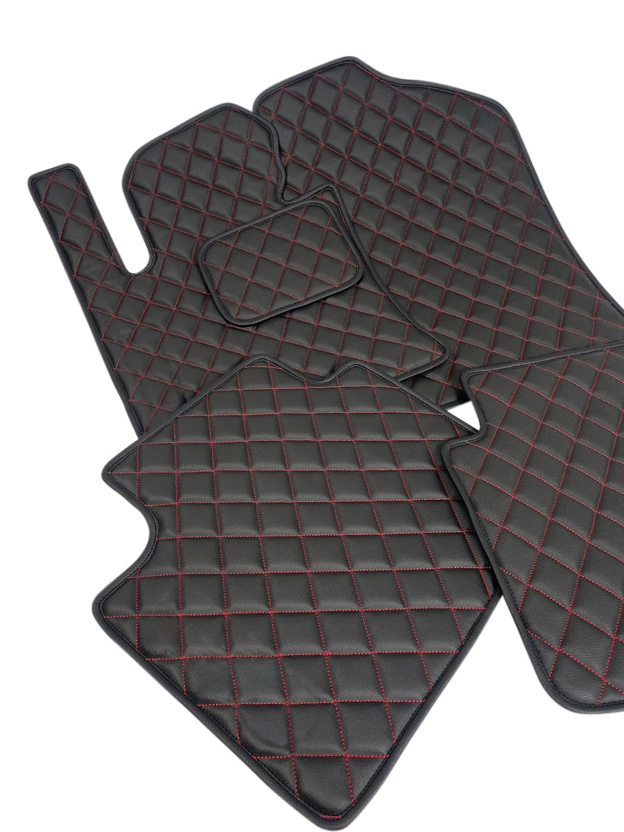 Black with Red Tesla Model S Floor Mats