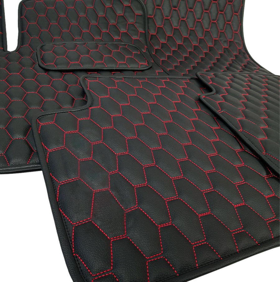 Black with Red Tesla Model S Floor Mats