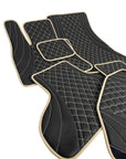 Black With Beige Tesla Model X Leather Floor Mat
