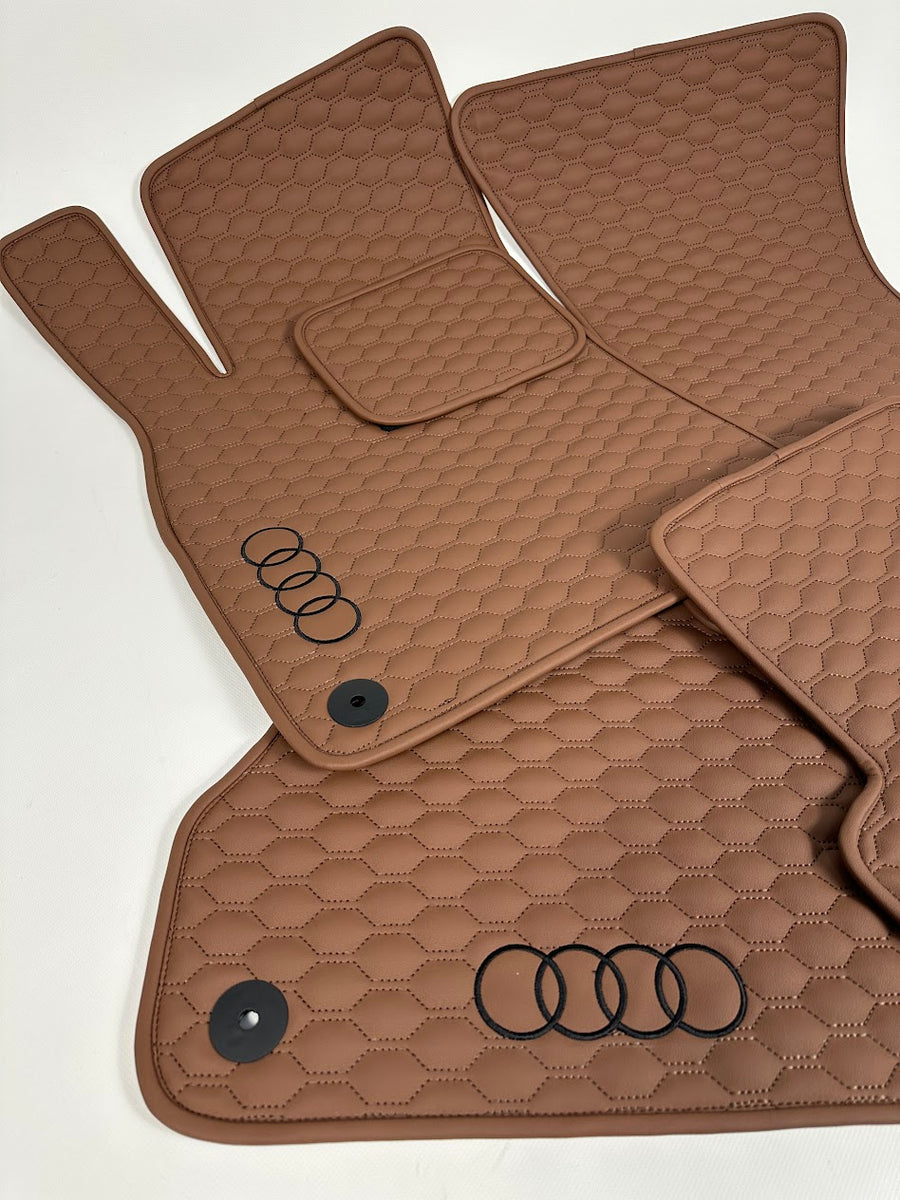 Handmade Genuine Custom Mercedes Benz Leather Floor Mats for Cars - 4 Pieces Set - Waterproof - Extra Durable